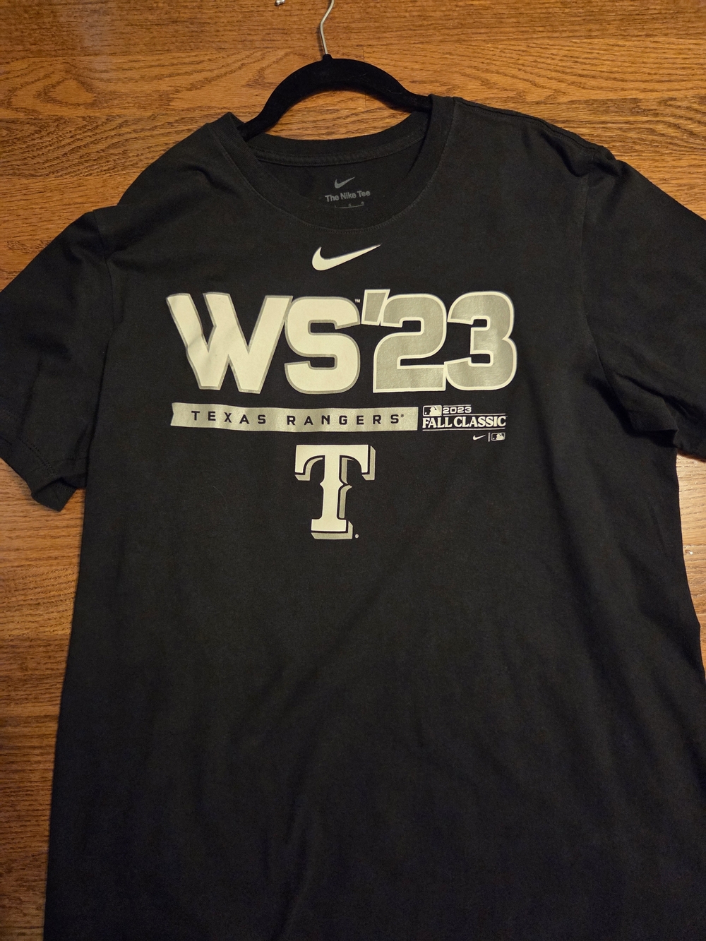 Like New Nike Men's Black WS'23 Texas Rangers Graphic Tee, Large
